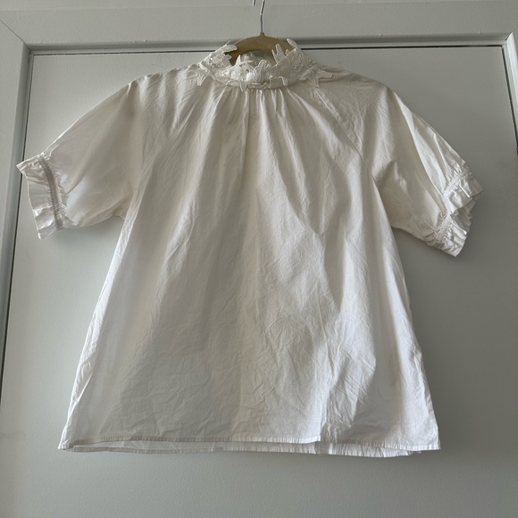 Zara Floral Collar and Puff Sleeve Top - Picture 4 of 5